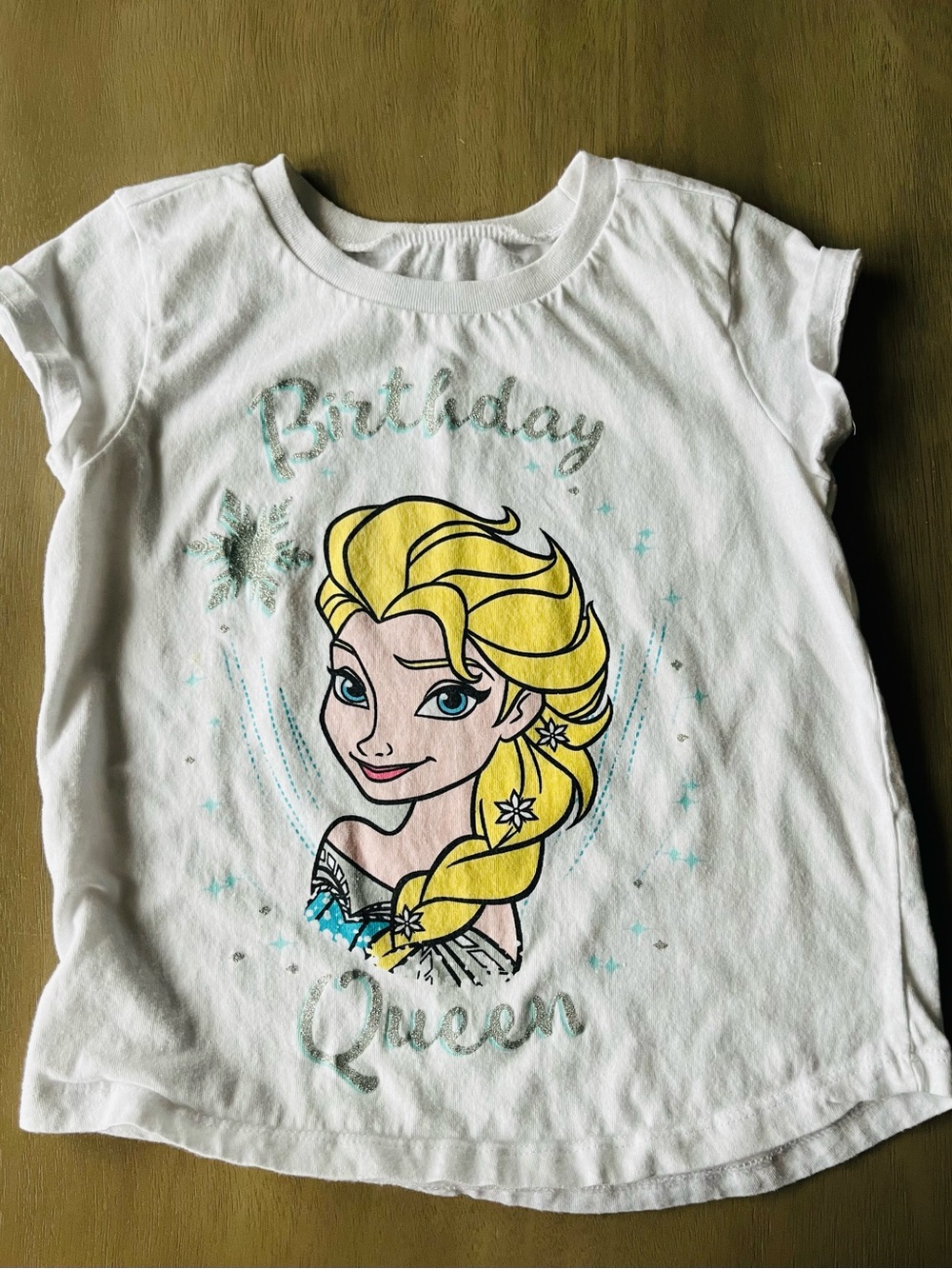 Disney Elsa Birthday Queen Tee with Yellow Hair Detail